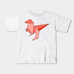 Red origami dinosaur Kids T-Shirt